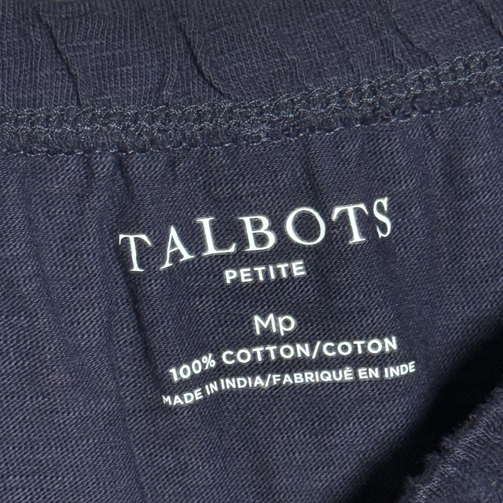 Talbots Womens‎ Blouse M Petite Blue Cotton Embroidered Floral Off Shoulder Boho - Picture 3 of 8